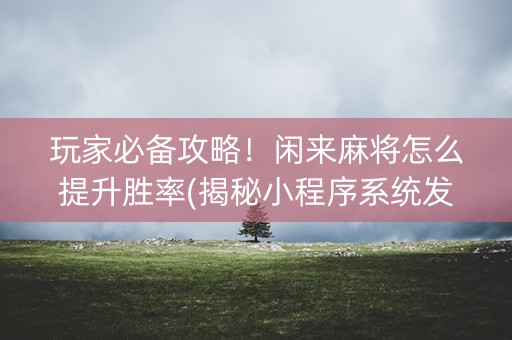 玩家必备攻略！闲来麻将怎么提升胜率(揭秘小程序系统发好牌)