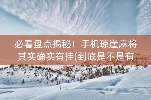 必看盘点揭秘！手机琼崖麻将其实确实有挂(到底是不是有挂)