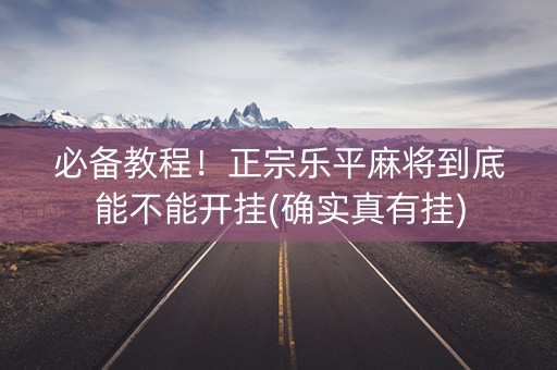 必备教程！正宗乐平麻将到底能不能开挂(确实真有挂)