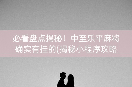 必看盘点揭秘！中至乐平麻将确实有挂的(揭秘小程序攻略插件)