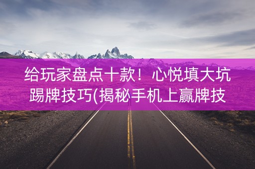 给玩家盘点十款！心悦填大坑踢牌技巧(揭秘手机上赢牌技巧)