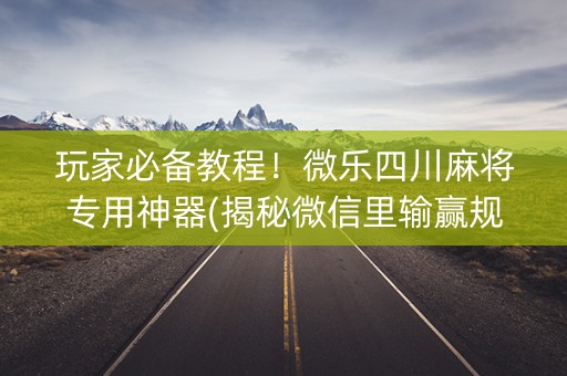 玩家必备教程！微乐四川麻将专用神器(揭秘微信里输赢规律)