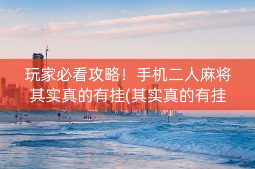 玩家必看攻略！手机二人麻将其实真的有挂(其实真的有挂)