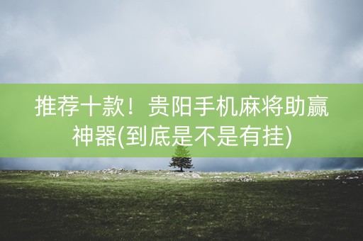 推荐十款！贵阳手机麻将助赢神器(到底是不是有挂)