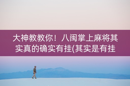 大神教教你！八闽掌上麻将其实真的确实有挂(其实是有挂的)
