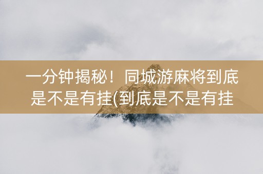 一分钟揭秘！同城游麻将到底是不是有挂(到底是不是有挂)