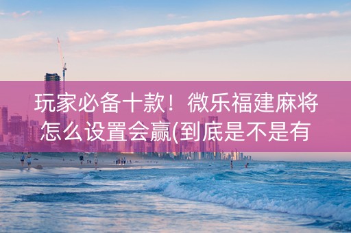 玩家必备十款！微乐福建麻将怎么设置会赢(到底是不是有挂)