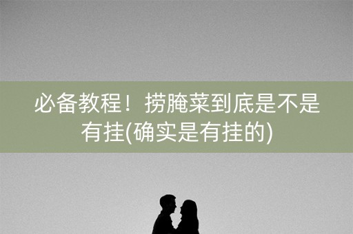 必备教程！捞腌菜到底是不是有挂(确实是有挂的)