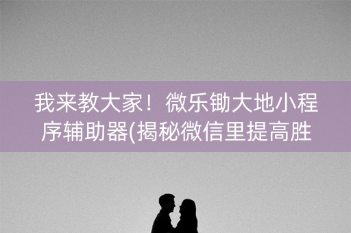 我来教大家！微乐锄大地小程序辅助器(揭秘微信里提高胜率)