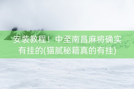 安装教程！中至南昌麻将确实有挂的(猫腻秘籍真的有挂)
