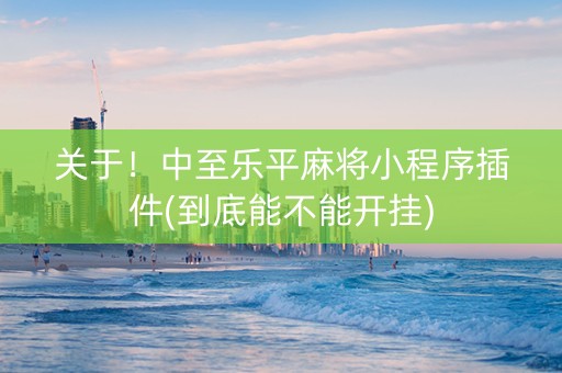 关于！中至乐平麻将小程序插件(到底能不能开挂)