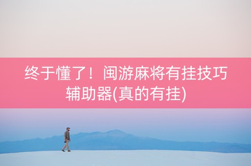 终于懂了！闽游麻将有挂技巧辅助器(真的有挂)