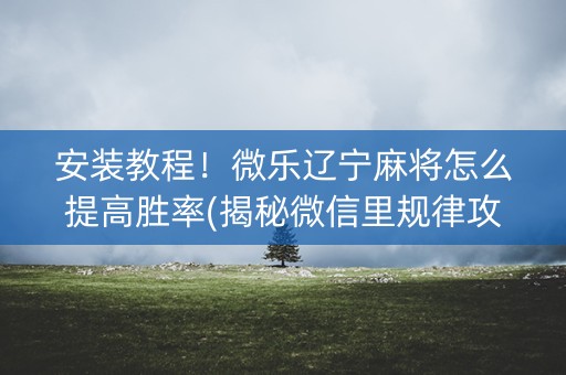 安装教程！微乐辽宁麻将怎么提高胜率(揭秘微信里规律攻略)