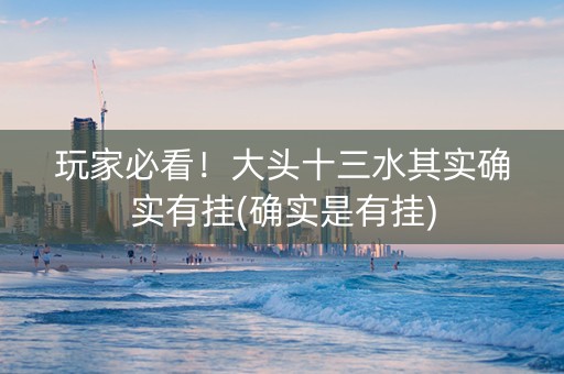 玩家必看！大头十三水其实确实有挂(确实是有挂)