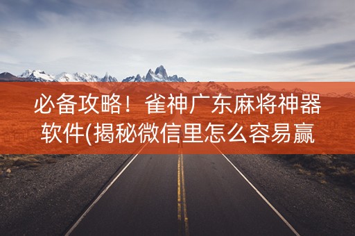 必备攻略！雀神广东麻将神器软件(揭秘微信里怎么容易赢)