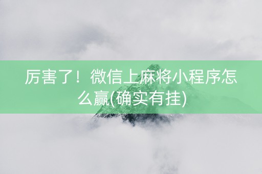 厉害了！微信上麻将小程序怎么赢(确实有挂)