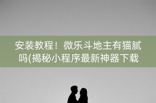 安装教程！微乐斗地主有猫腻吗(揭秘小程序最新神器下载)