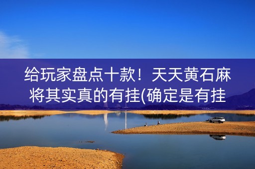 给玩家盘点十款！天天黄石麻将其实真的有挂(确定是有挂)