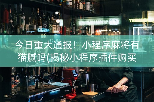 今日重大通报！小程序麻将有猫腻吗(揭秘小程序插件购买)