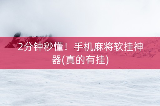 2分钟秒懂！手机麻将软挂神器(真的有挂)