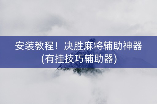 安装教程！决胜麻将辅助神器(有挂技巧辅助器)