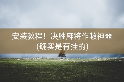 安装教程！决胜麻将作敝神器(确实是有挂的)