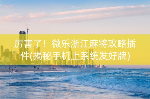 厉害了！微乐浙江麻将攻略插件(揭秘手机上系统发好牌)