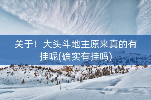 关于！大头斗地主原来真的有挂呢(确实有挂吗)