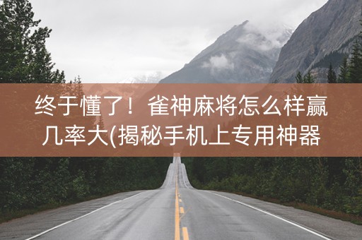 终于懂了！雀神麻将怎么样赢几率大(揭秘手机上专用神器)