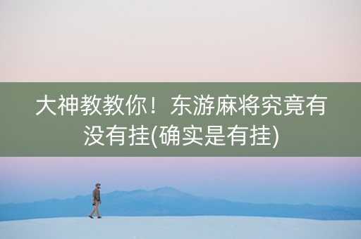 大神教教你！东游麻将究竟有没有挂(确实是有挂)