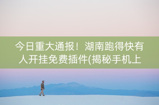 今日重大通报！湖南跑得快有人开挂免费插件(揭秘手机上插件免费)