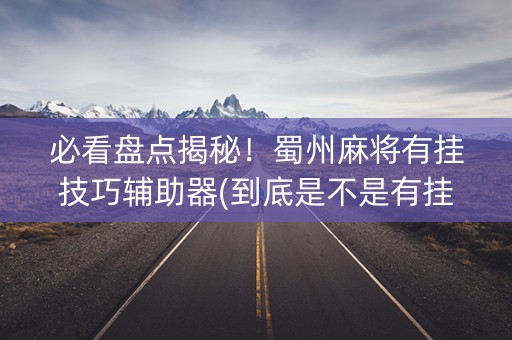 必看盘点揭秘！蜀州麻将有挂技巧辅助器(到底是不是有挂)