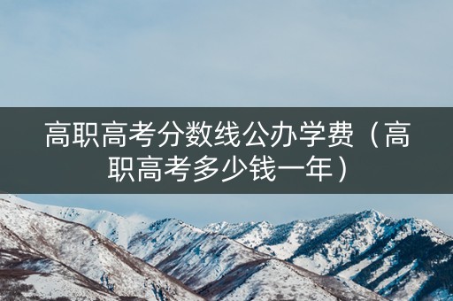 高职高考分数线公办学费（高职高考多少钱一年）