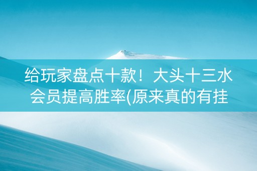 给玩家盘点十款！大头十三水会员提高胜率(原来真的有挂)