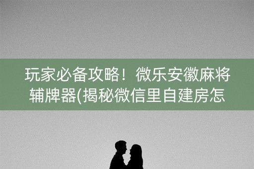 玩家必备攻略！微乐安徽麻将辅牌器(揭秘微信里自建房怎么赢)