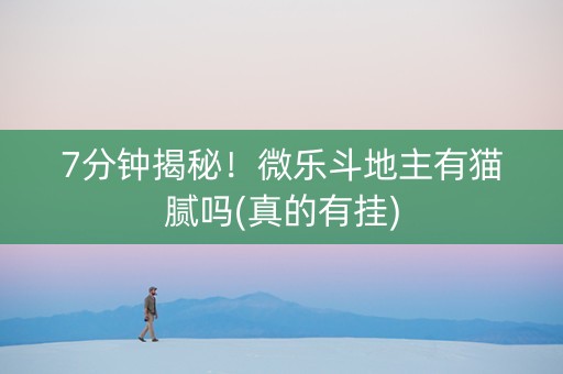 7分钟揭秘！微乐斗地主有猫腻吗(真的有挂)