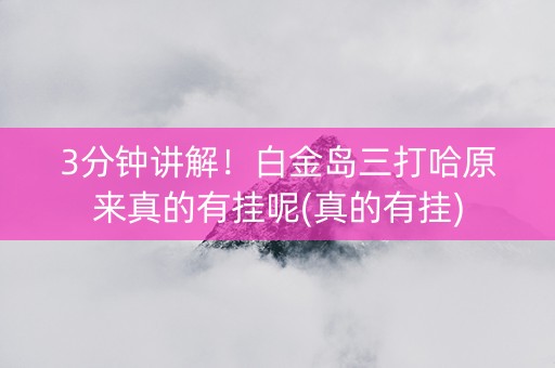 3分钟讲解！白金岛三打哈原来真的有挂呢(真的有挂)