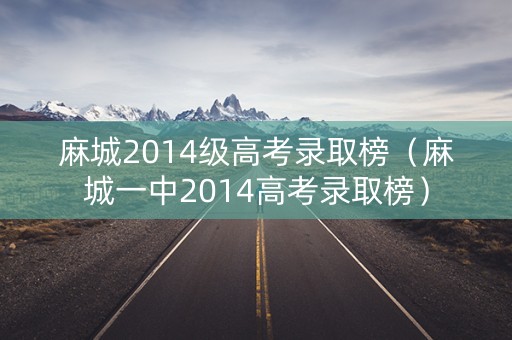 麻城2014级高考录取榜（麻城一中2014高考录取榜）