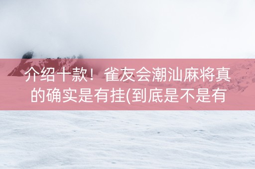 介绍十款！雀友会潮汕麻将真的确实是有挂(到底是不是有挂)