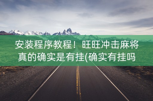 安装程序教程！旺旺冲击麻将真的确实是有挂(确实有挂吗)