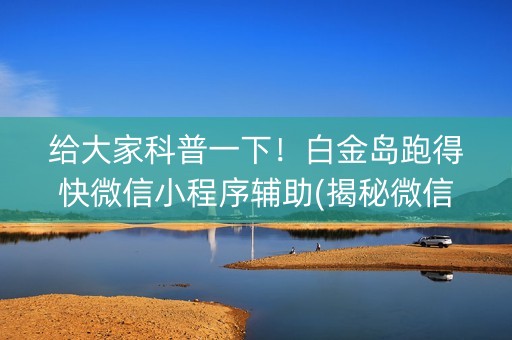 给大家科普一下！白金岛跑得快微信小程序辅助(揭秘微信里提高赢的概率)