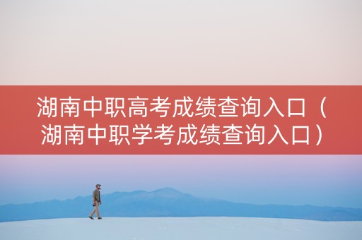 湖南中职高考成绩查询入口（湖南中职学考成绩查询入口）