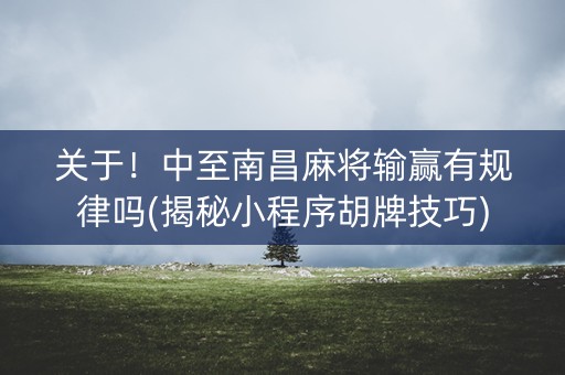 关于！中至南昌麻将输赢有规律吗(揭秘小程序胡牌技巧)