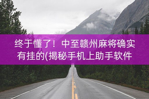 终于懂了！中至赣州麻将确实有挂的(揭秘手机上助手软件)