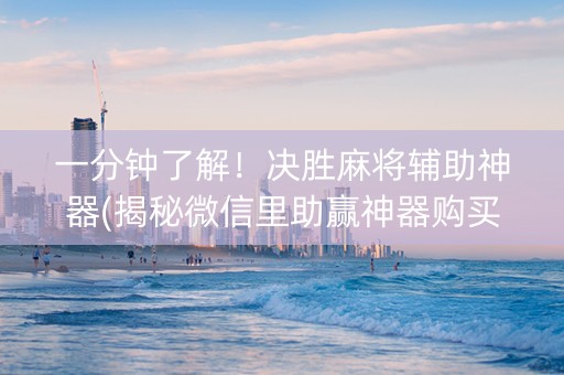 一分钟了解！决胜麻将辅助神器(揭秘微信里助赢神器购买)