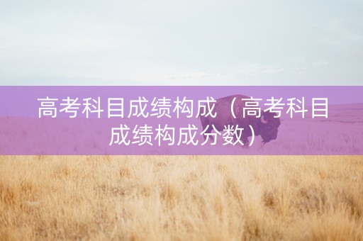 高考科目成绩构成（高考科目成绩构成分数）