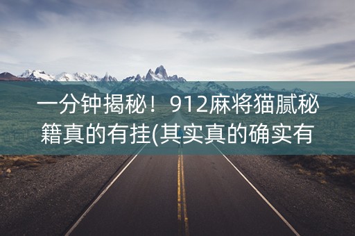 一分钟揭秘！912麻将猫腻秘籍真的有挂(其实真的确实有挂)