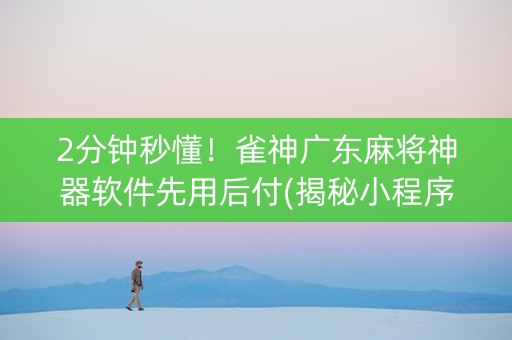2分钟秒懂！雀神广东麻将神器软件先用后付(揭秘小程序赢牌技巧)