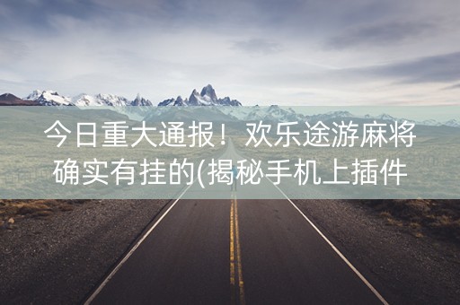 今日重大通报！欢乐途游麻将确实有挂的(揭秘手机上插件下载)