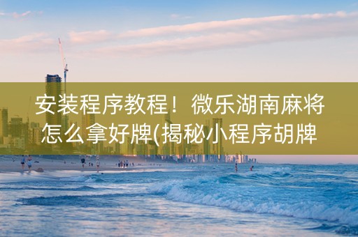 安装程序教程！微乐湖南麻将怎么拿好牌(揭秘小程序胡牌技巧)